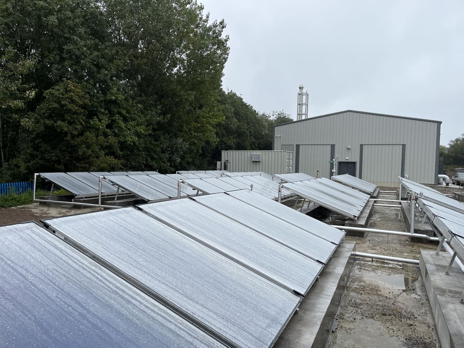 Commercial solar thermal collector array installed by Solwat